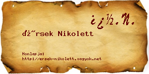 Érsek Nikolett névjegykártya